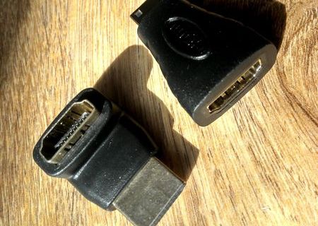 Adaptor HDMI (mama) - mini HDMI (tata) si adaptor HDMI la 90 de grade (mama-tata)