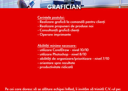 Angajam Grafician Tipografie Digitala - Inred Advertising