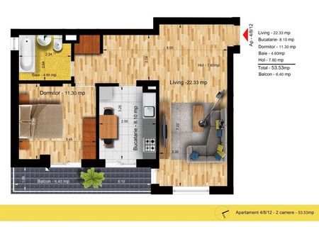 Apartament 2 camere 60mp Berceni langa Metrou