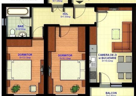 Apartament 3 camere, 62mp, zona Autogarii-Majestic