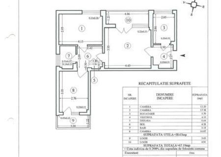 Apartament 3 Camere, 67mp, Balta Alba