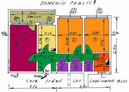 Apartament 3 camere confort 1 decomandat fără îmbunătaţiri