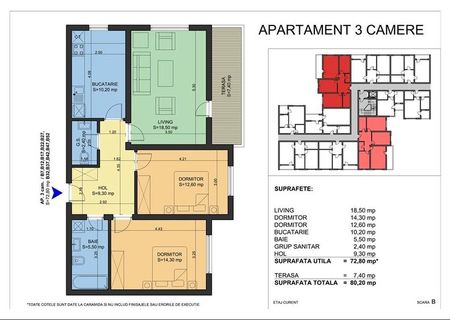 Apartament 3 camere MUTARE RAPIDA, 80 mp utili, 600 m Metrou