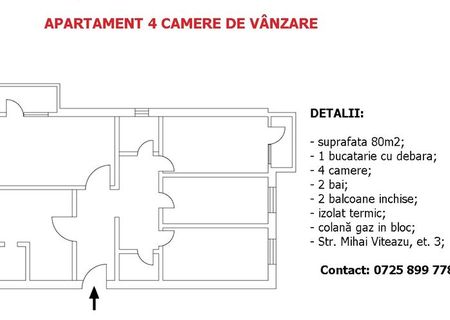 Apartament 4 camere de vanzare