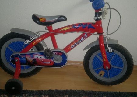 Bicicleta copii Cars Fulger McQueen 35 cm pt 3-7 ani