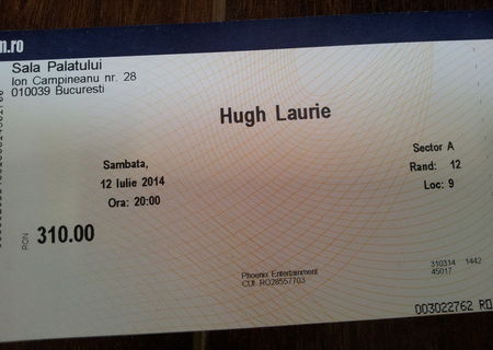 bilete Hugh Laurie 12 iulie 2014