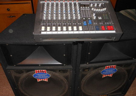 Boxe Yamaha 500W si mixer Dynacord, Peawey