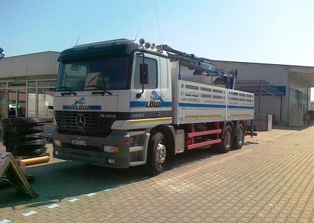 Camion Mercedes cu macara + remorca