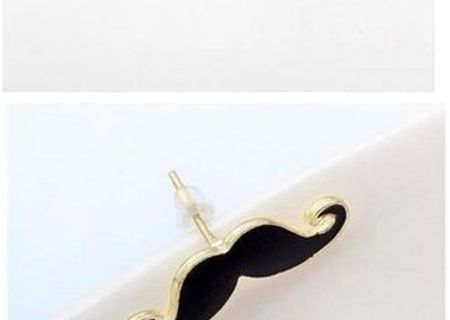 Cercei Mustata Moustache Trendy , livrare gratuita Posta Romana