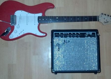 chitara electrica + amplificator 15 G fender