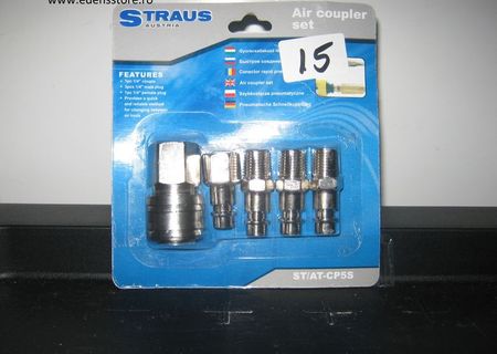 conector pneumatic fabricat de firma straus austria,are 5 piese