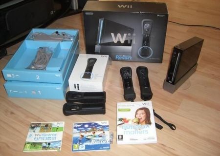 Consola Wii (2 manete + jostick) + DVD (40 jocuri)