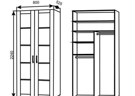 Dulap dormitor 2 usi - paltin - 800x525x2240