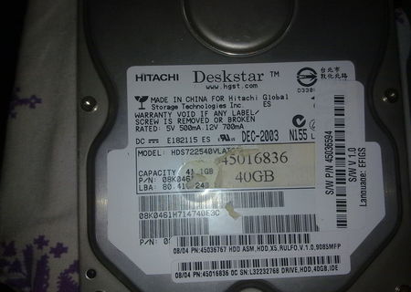 hard disk hitachi 40gb