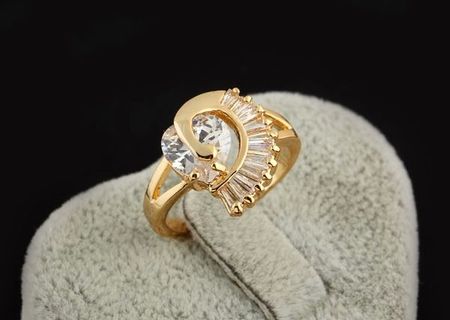 Inel gold filled-cubic zirconia