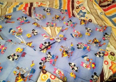 Lenjerie patut Mickey Mouse cu protectii laterale