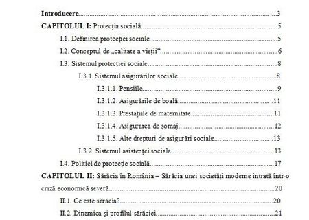 Licenta Sistemul de Protectie sociala in Romania