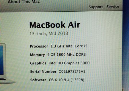 MacBook Air 13 inch ,Mid 2013