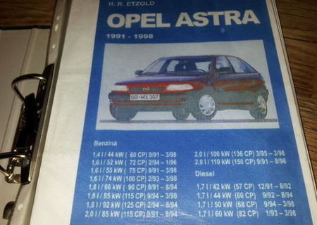 manual intretinere si reparatii opel astra F si G fab. 1991/2000