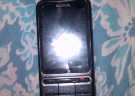 nokia c3 touch & type gri inchis cu incarcator si card