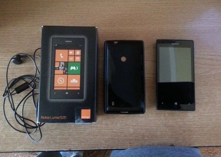 Nokia Lumia 520 250lei ,impecabil+husa+casti si incarcator originale