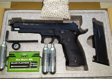 Pistol airsoft Sig Sauer X-Five Blackwater CO2 full metal cu BLOWBACK