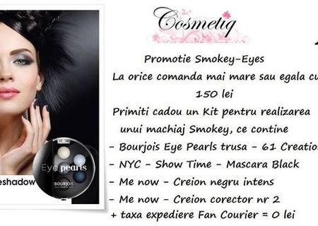 Promotia lunii Iunie, Set Smokey-eyes cadou la comanda de 150 lei