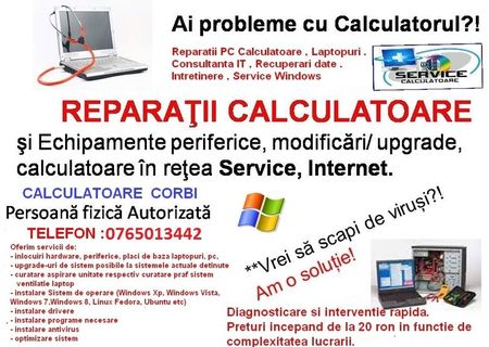 reparatii calculatoare la domiciliu