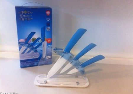 Set 3 cutite ceramice cu suport - BM302