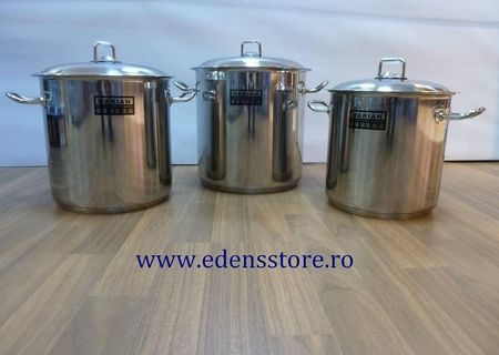 set 3 oale din inox.au capacele si manerele  din inox.