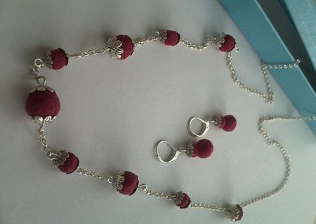 Set cercei si lantisor handmade