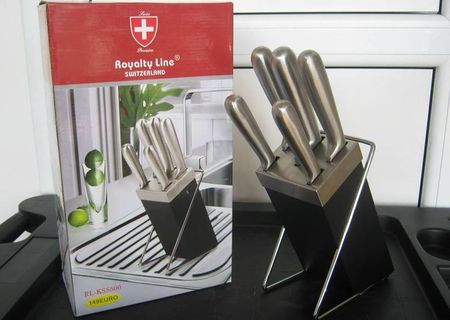 Set cutite 5pcs cu suport inox