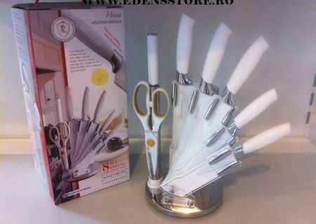 Set cutite alb 7 piese cu suport - RL8WHITEC