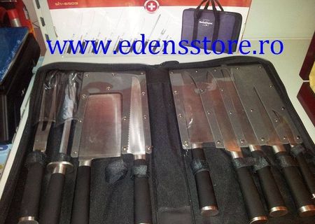 Set de 10 cutite cu geanta