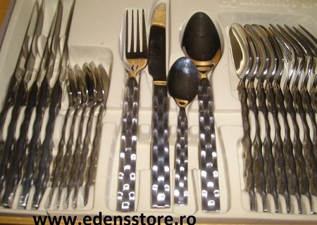 set tacamuri 24 pcs florida argintiu patrat