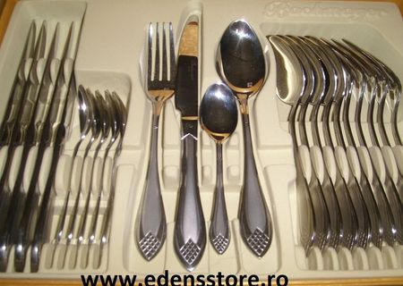 set tacamuri 24 pcs modena argintiu cu romb