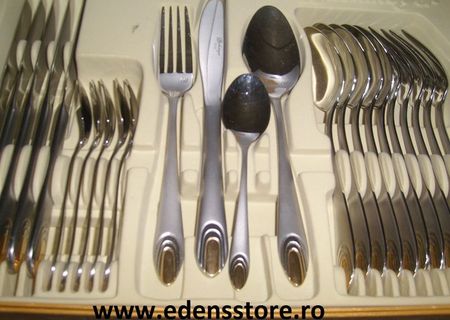 set tacamuri de 24 pcs milano argintiu cu auriu