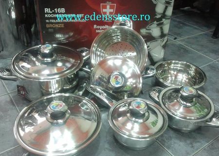 Set vase inox 16 piese