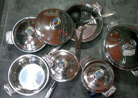 Set vase inox 18 piese