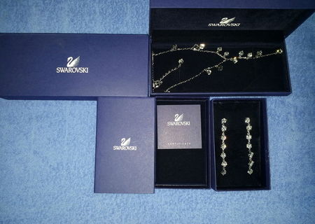 swarovski colier si cercei (set nou)