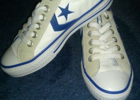 tenisi dama converse ALL-STAR, Numarul 37, stil sport, alb-albastru,stare noi.