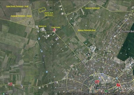 Teren 10 - 14 hectare la 6 km nord de centrul Timisoarei