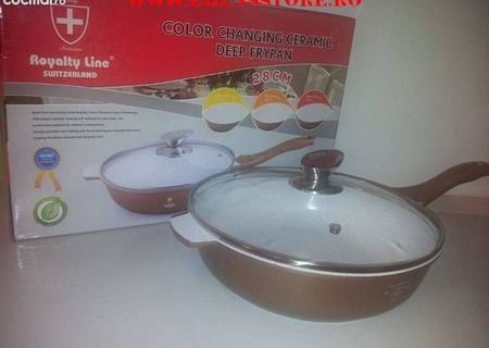 Tigaie ceramica cu capac