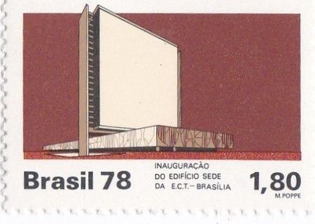 Timbru comemorativ - INUGURACAO DO EDIFICIU SEDE DA ECT - BRASILIA