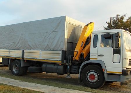 transport camion cu macara si prelata