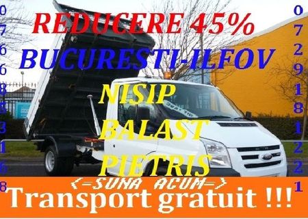 Transport Nisip Balast Bucuresti Ilfov 4mc 200ron