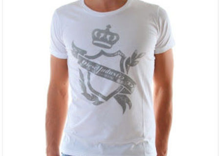 Tricou Diesel Alb Barbatesc