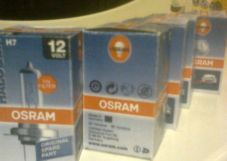 vand  becuri h7 osram 12v/55w la cutie