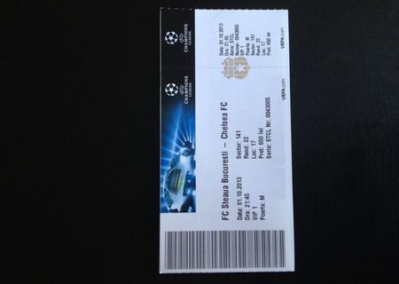 Vand bilet Steaua-Chelsea VIP 1 - 1 Oct