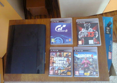 Vand urgent PS3 Super Slim 500GB + 4 jocuri originale